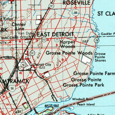 United States Geological Survey Detroit, MI (1961, 250000-Scale) digital map