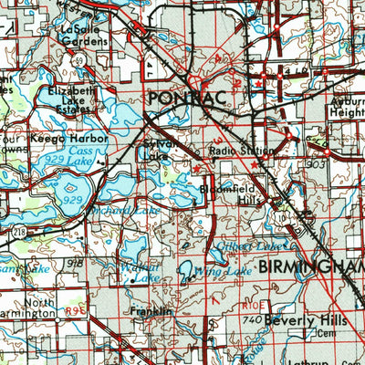 United States Geological Survey Detroit, MI (1961, 250000-Scale) digital map