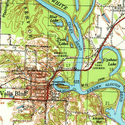 United States Geological Survey Devalls Bluff, AR (1957, 62500-Scale) digital map