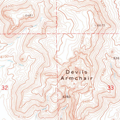 United States Geological Survey Devils Armchair, NV (1971, 24000-Scale) digital map