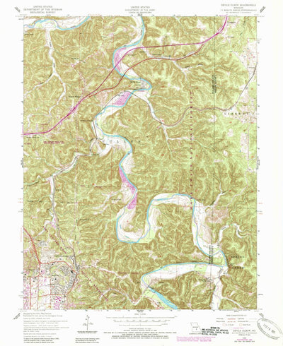 United States Geological Survey Devils Elbow, MO (1954, 24000-Scale) digital map