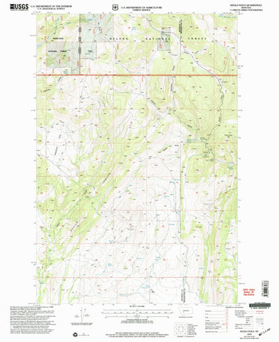 United States Geological Survey Devils Fence, MT (2001, 24000-Scale) digital map