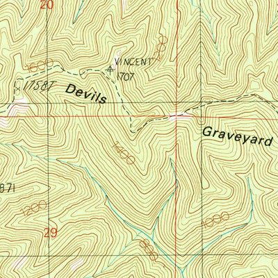 United States Geological Survey Devils Graveyard, OR (1990, 24000-Scale) digital map
