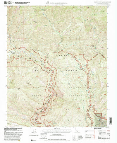 United States Geological Survey Devils Heart Peak, CA (1995, 24000-Scale) digital map