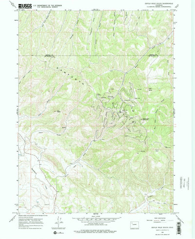 United States Geological Survey Devils Hole Gulch, CO (1966, 24000-Scale) digital map