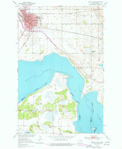 United States Geological Survey Devils Lake, ND (1951, 24000-Scale) digital map