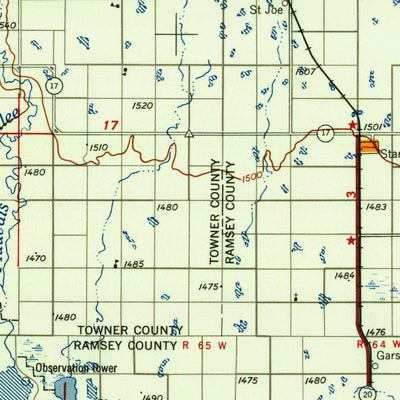United States Geological Survey Devils Lake, ND (1956, 250000-Scale) digital map