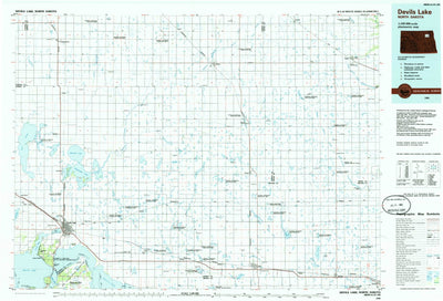 United States Geological Survey Devils Lake, ND (1985, 100000-Scale) digital map