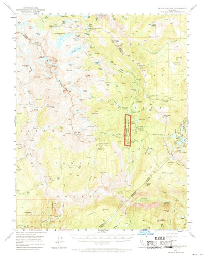 United States Geological Survey Devils Postpile, CA (1953, 62500-Scale) digital map