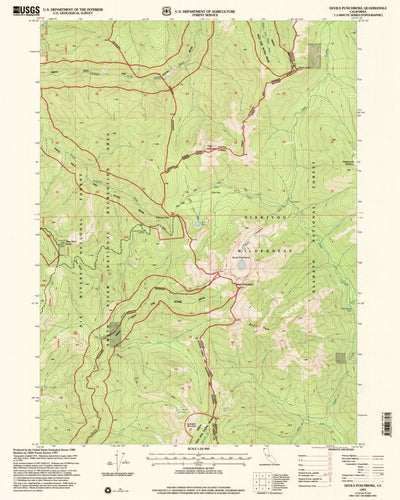 United States Geological Survey Devils Punchbowl, CA (1997, 24000-Scale) digital map