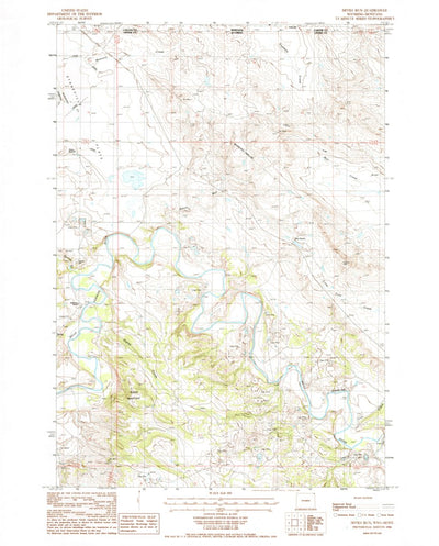 United States Geological Survey Devils Run, WY-MT (1984, 24000-Scale) digital map
