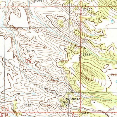 United States Geological Survey Devils Run, WY-MT (1984, 24000-Scale) digital map