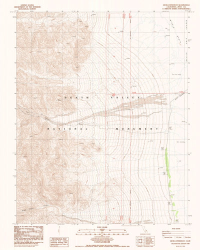 United States Geological Survey Devils Speedway, CA (1988, 24000-Scale) digital map