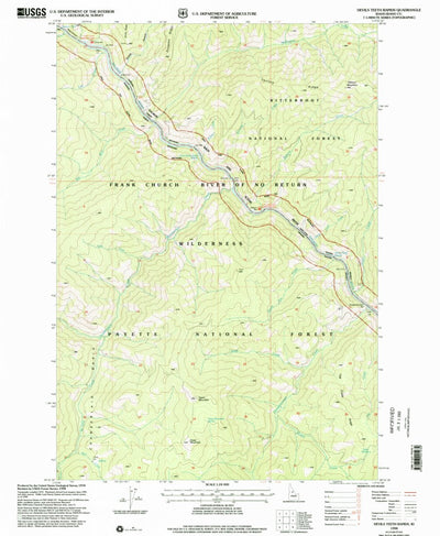 United States Geological Survey Devils Teeth Rapids, ID (1998, 24000-Scale) digital map