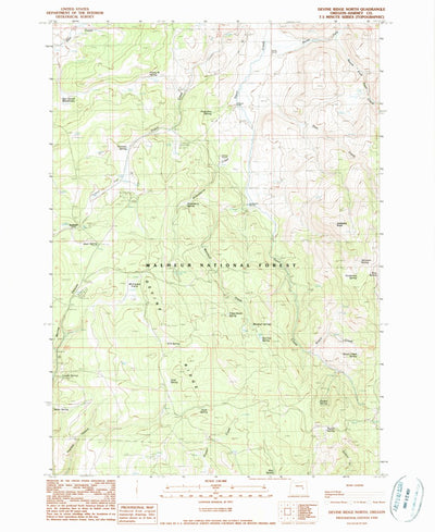 United States Geological Survey Devine Ridge North, OR (1990, 24000-Scale) digital map