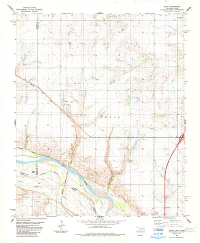 United States Geological Survey Devol, OK-TX (1985, 24000-Scale) digital map