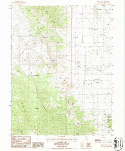 United States Geological Survey Devon Peak, NV (1986, 24000-Scale) digital map