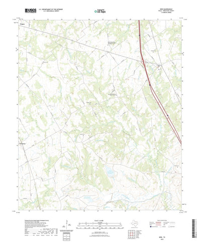 United States Geological Survey Dew, TX (2022, 24000-Scale) digital map