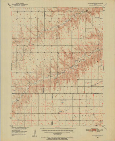 United States Geological Survey Dewey Ranch, KS (1951, 62500-Scale) digital map