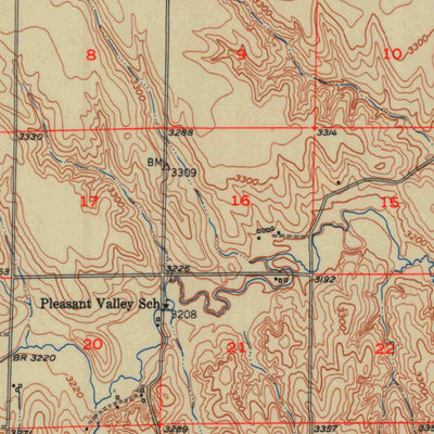 United States Geological Survey Dewey Ranch, KS (1951, 62500-Scale) digital map