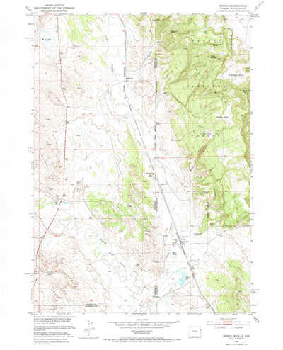 United States Geological Survey Dewey, SD-WY (1951, 24000-Scale) digital map