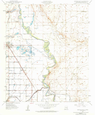 United States Geological Survey Dexter East, NM (1950, 24000-Scale) digital map