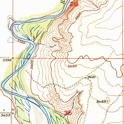 United States Geological Survey Dexter East, NM (1950, 24000-Scale) digital map