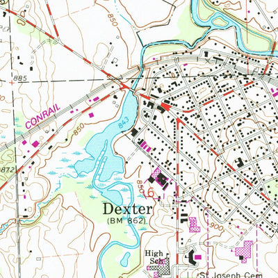 United States Geological Survey Dexter, MI (1964, 24000-Scale) digital map