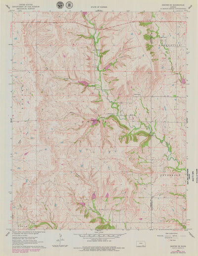 United States Geological Survey Dexter NE, KS (1962, 24000-Scale) digital map