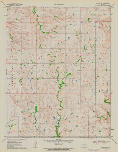 United States Geological Survey Dexter SW, KS (1962, 24000-Scale) digital map