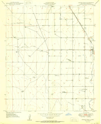 United States Geological Survey Dexter West, NM (1950, 24000-Scale) digital map