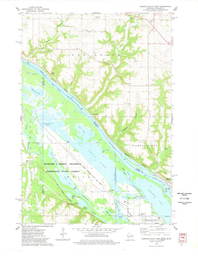 United States Geological Survey Diamond Bluff West, WI-MN (1974, 24000-Scale) digital map