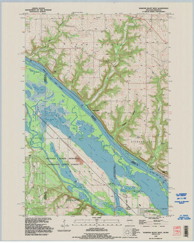 United States Geological Survey Diamond Bluff West, WI-MN (1992, 24000-Scale) digital map