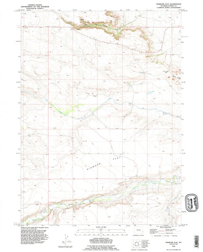 United States Geological Survey Diamond Flat, WY (1990, 24000-Scale) digital map