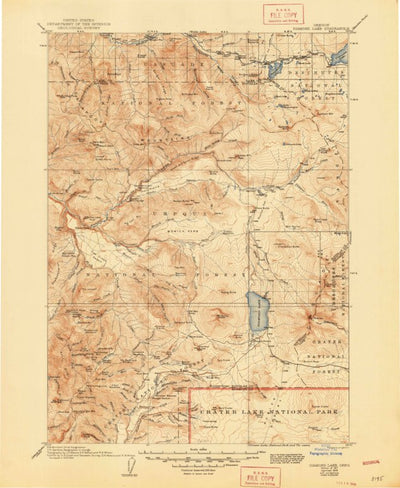 United States Geological Survey Diamond Lake, OR (1917, 125000-Scale) digital map