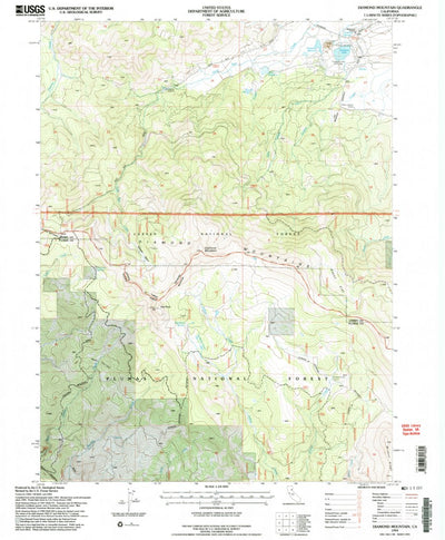 United States Geological Survey Diamond Mountain, CA (1994, 24000-Scale) digital map