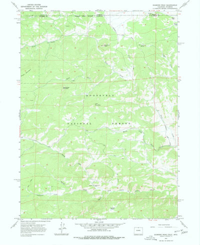 United States Geological Survey Diamond Peak, CO-WY (1967, 24000-Scale) digital map