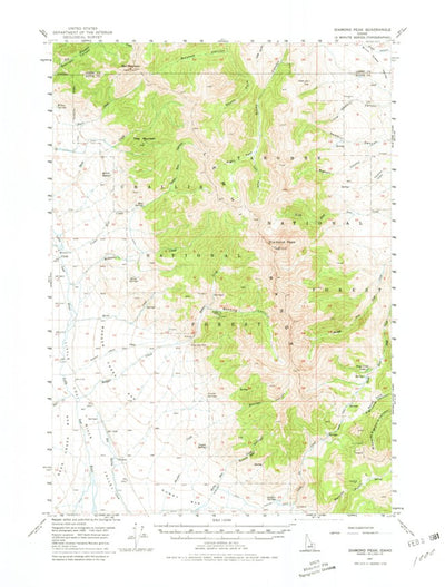 United States Geological Survey Diamond Peak, ID (1957, 62500-Scale) digital map