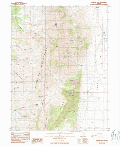 United States Geological Survey Diamond Peak, NV (1990, 24000-Scale) digital map
