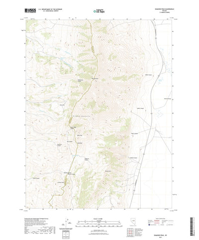 United States Geological Survey Diamond Peak, NV (2021, 24000-Scale) digital map