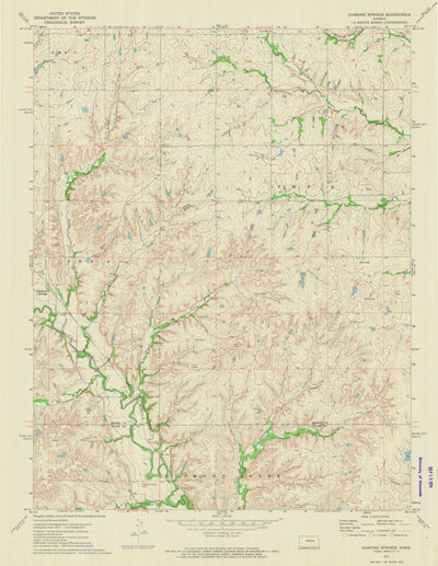 United States Geological Survey Diamond Springs, KS (1972, 24000-Scale) digital map
