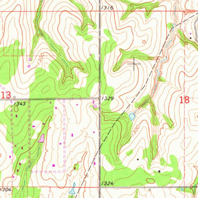 United States Geological Survey Dibble, OK (1965, 24000-Scale) digital map