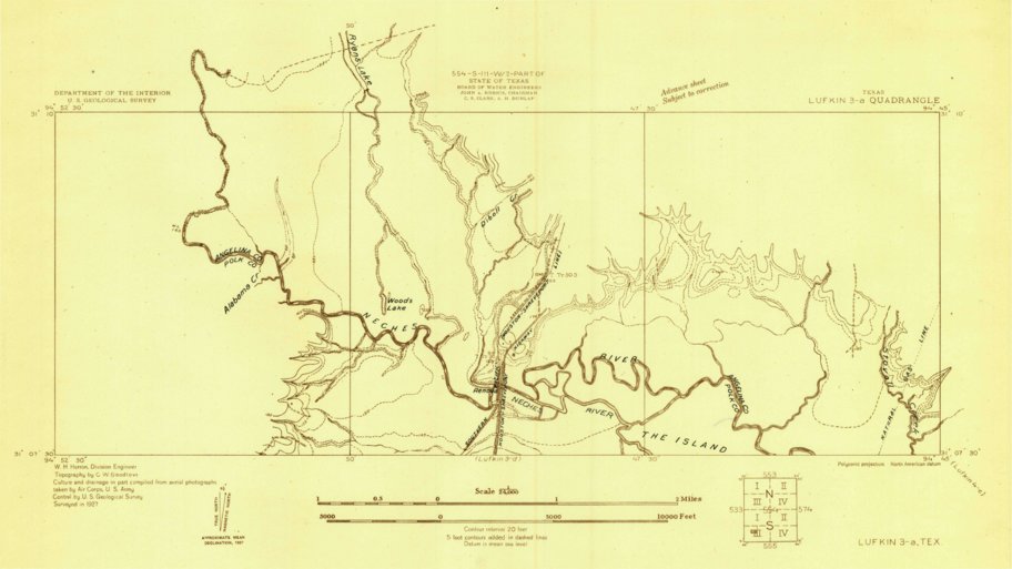 Diboll, TX (1927, 24000Scale) Map by United States Geological Survey Avenza Maps