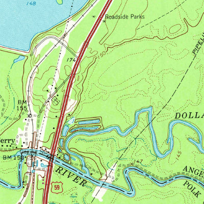 United States Geological Survey Diboll, TX (1963, 24000-Scale) digital map