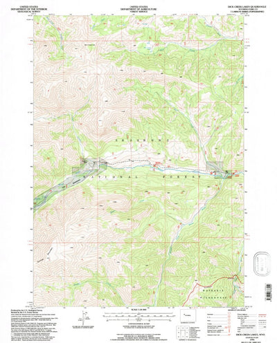 United States Geological Survey Dick Creek Lakes, WY (1991, 24000-Scale) digital map