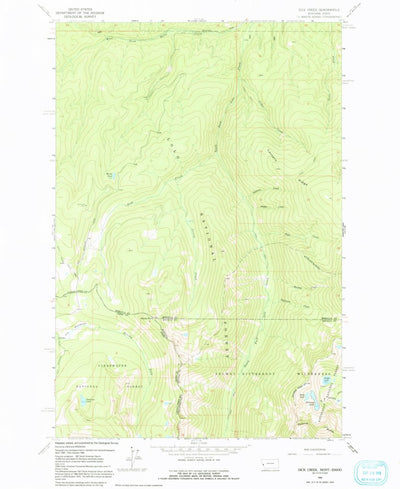 United States Geological Survey Dick Creek, MT-ID (1964, 24000-Scale) digital map