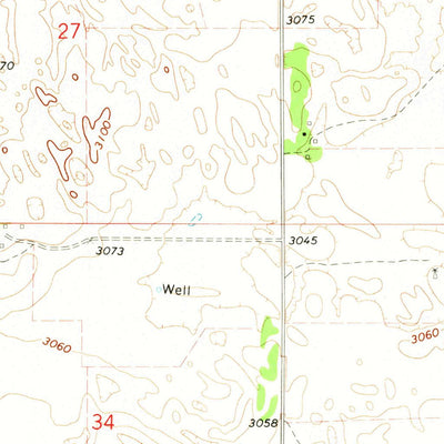 United States Geological Survey Dickens NE, NE (1970, 24000-Scale) digital map