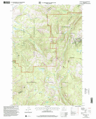 United States Geological Survey Dickie Peak, MT (1997, 24000-Scale) digital map
