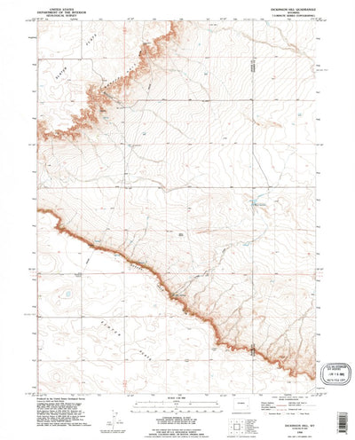 United States Geological Survey Dickinson Hill, WY (1990, 24000-Scale) digital map