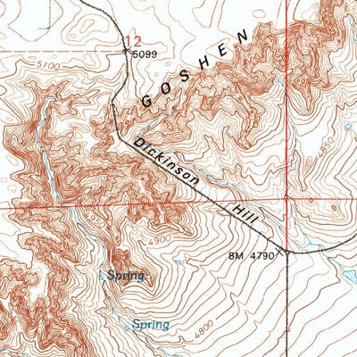United States Geological Survey Dickinson Hill, WY (1990, 24000-Scale) digital map